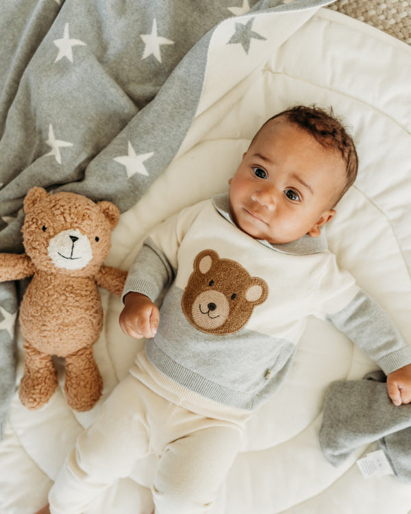 Stars - Reversible Sweater Knit Baby Blankets (Organic Cotton) 3 Colors