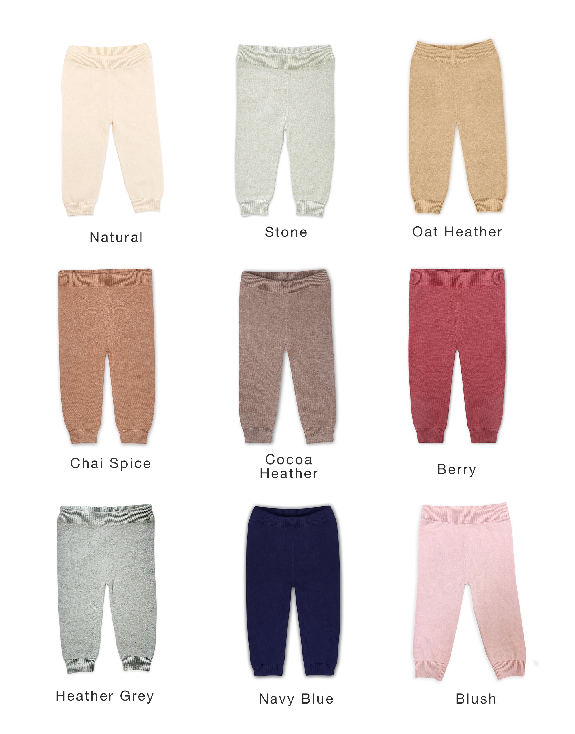 Pocket Sweater Knit Baby Legging Pants (Organic Cotton)- 9 Colors